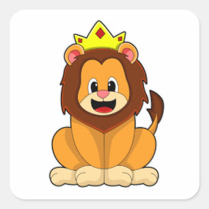Loon met kroon vierkante sticker