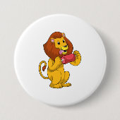 Loon met vlees ronde button 7,6 cm (Voorkant)