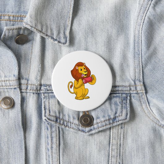 Loon met vlees ronde button 7,6 cm (In situ)