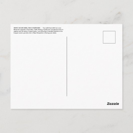 Loon Mountain 5.5 Briefkaart (Achterkant)