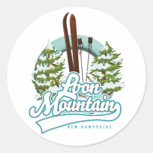 Loon Mountain New Hampshire ski logo Ronde Sticker