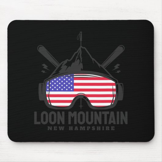 Loon Mountain New Hampshire Usa Ski Retro Skiing Muismat (Voorkant)