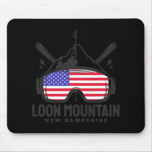 Loon Mountain New Hampshire VS skiën Retro skispor Muismat