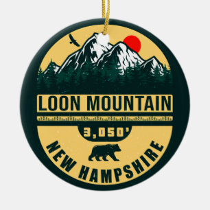 Loon Mountain NH — Retro  skilvenirs Keramisch Ornament