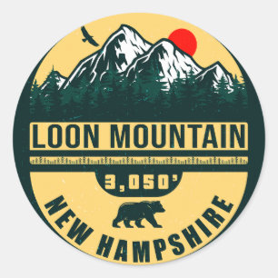 Loon Mountain NH — Retro skilvenirs Ronde Sticker