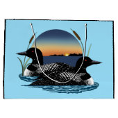 Loon paar zonsondergang blauw groot cadeauzakje (Achterkant)