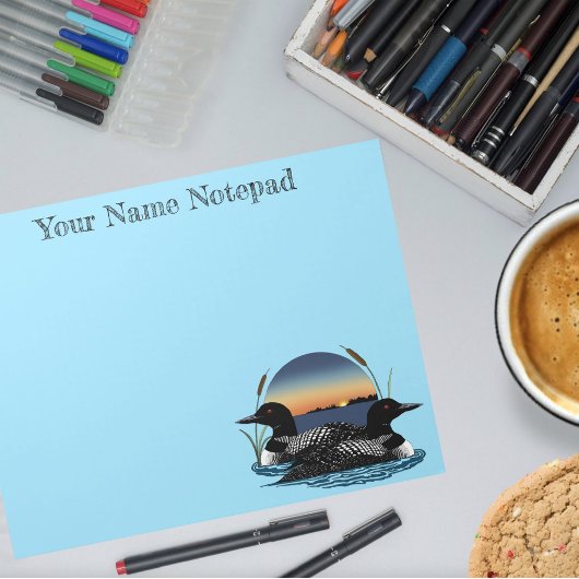 Loon paar zonsondergang blauw notitieblok