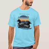 Loon paar zonsondergang blauw t-shirt (Voorkant)