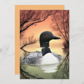 Loon Reflections Bedankkaart (Voorkant / Achterkant)