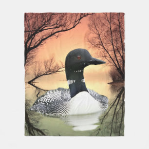 Loon Reflections Fleece Deken