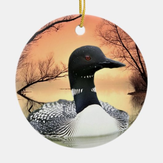 Loon Reflections Keramisch Ornament (Voorkant)