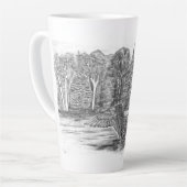 Loon spreidt zijn vleugels latte Mok (Linkerhoek)