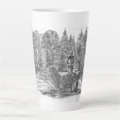 Loon spreidt zijn vleugels latte Mok (Voorkant)