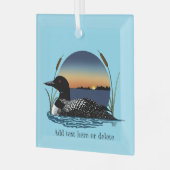 Loon Sunset Blue Glas Ornament (Voorkant links)