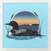 Loon Sunset Blue Glazen Onderzetter (Voorkant)