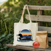 Loon Sunset Blue Tote Bag