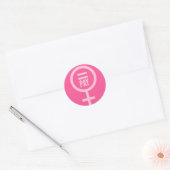Loon van vrouwen ronde sticker (Envelop)