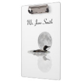 Loon zwemt in het maanlicht klembord (Links)