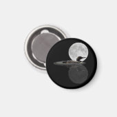 Loon zwemt in het maanlicht magneet (Voorkant / Achterkant)