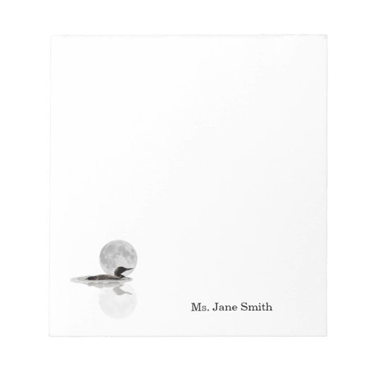 Loon zwemt in het maanlicht Notitieblok (Voorkant)