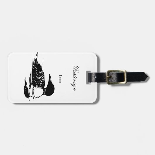 Loon-zwemvogels Art Thunder_Cove Bagagelabel (Voorkant horizontaal)