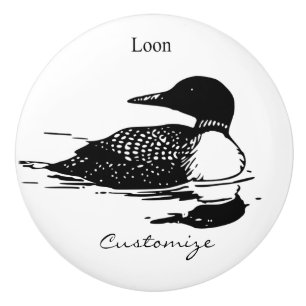 Loon-zwemvogels Art Thunder_Cove Keramische Knop