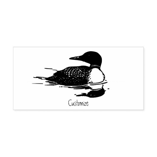 Loon-zwemvogels Art Thunder_Cove Rubberstempel (Afrduk)