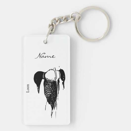 Loon-zwemvogels Art Thunder_Cove Sleutelhanger (achterkant)