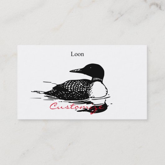 Loon-zwemvogels Art Thunder_Cove Visitekaartje (Achterkant)