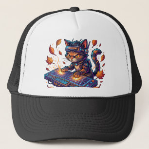 Loonbaan Cute Cyberpunk Kat Gamer Werk Trucker Pet