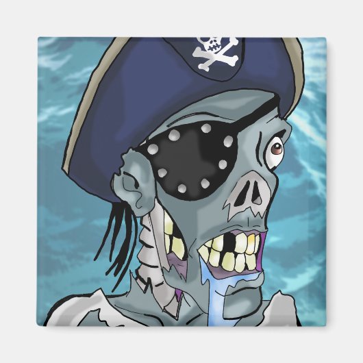 Looney Pirate Zombie Magnet (Devant)