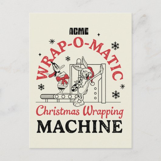 LOONEY TUNES™ | ACME Wrap-O-Matic Wrapping Machine Briefkaart (Voorkant)
