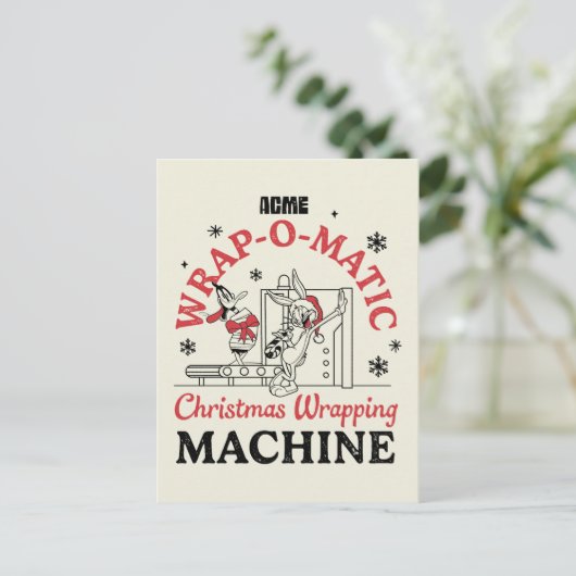 LOONEY TUNES™ | ACME Wrap-O-Matic Wrapping Machine Briefkaart (Staand voorkant)