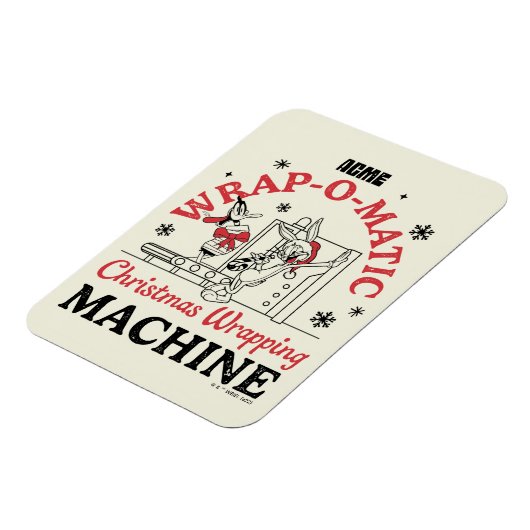 LOONEY TUNES™ | ACME Wrap-O-Matic Wrapping Machine Magneet (Linkerzijde)