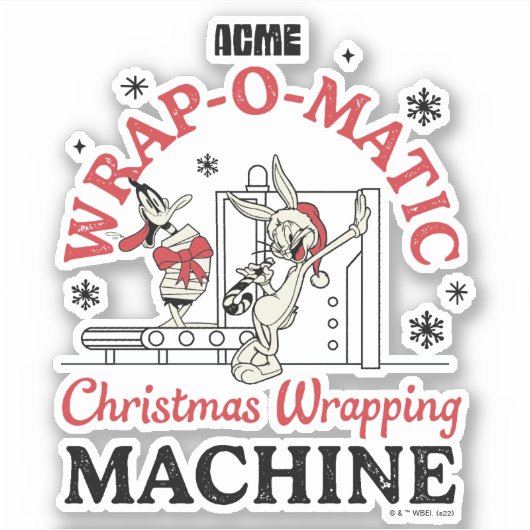 LOONEY TUNES™ | ACME Wrap-O-Matic Wrapping Machine Sticker (Voorkant)