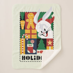 LOONEY TUNES™ BUGS BUNNY™ Feestdagen Badge Sherpa Deken