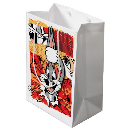 LOONEY TUNES™ | BUGS BUNNY™ Pop-up grafisch Medium Cadeauzakje (Achterkant Gekanteld)