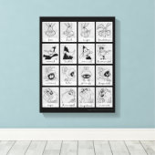 LOONEY TUNES™ Character Emotion Chart Canvas Afdruk (Insitu (Houten vloer))