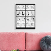 LOONEY TUNES™ Character Emotion Chart Canvas Afdruk (Insitu (Woonkamer))