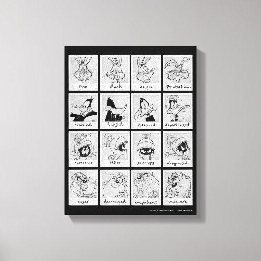 LOONEY TUNES™ Character Emotion Chart Canvas Afdruk (Voorkant)