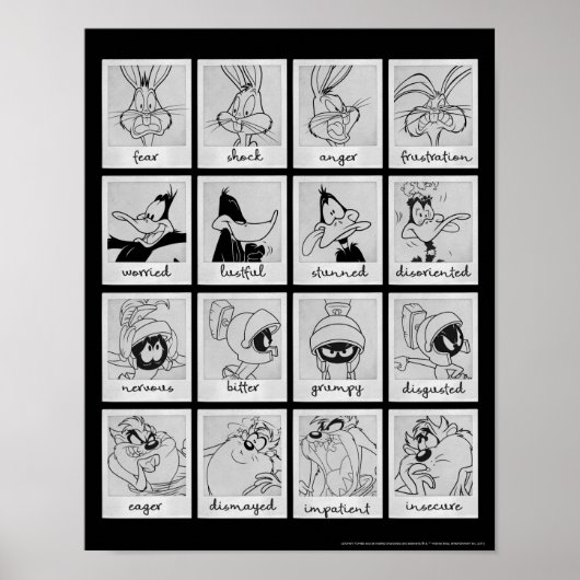 LOONEY TUNES™ Character Emotion Chart Poster (Voorkant)