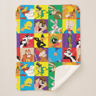 LOONEY TUNES™ Character Grid Sherpa Deken