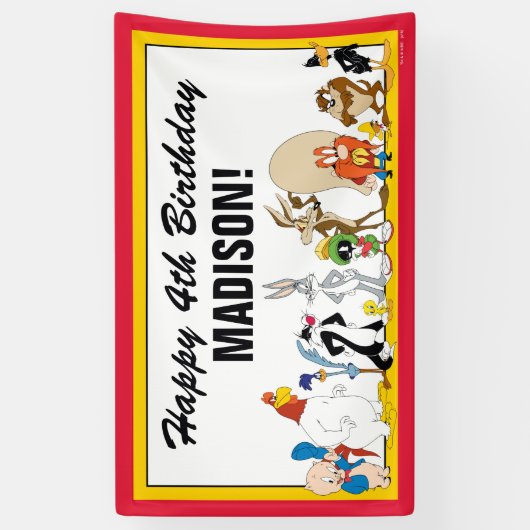 LOONEY TUNES™ Character Group | Geboortedag Spandoek (Verticaal)