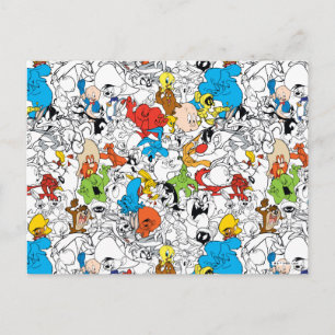 LOONEY TUNES™ Colour Pop Pattern Briefkaart