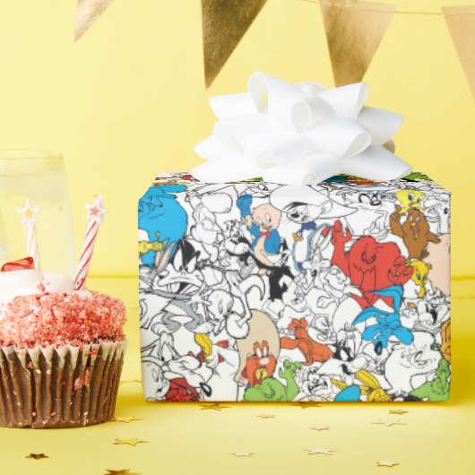 LOONEY TUNES™ Colour Pop Pattern Cadeaupapier (Verjaardagsfeest)
