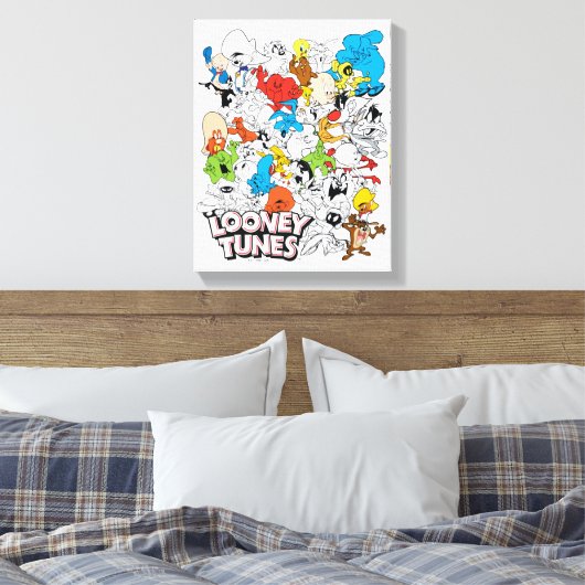 LOONEY TUNES™ Colour Pop Pattern Canvas Afdruk (Insitu (Slaapkamer))