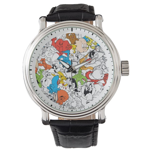 LOONEY TUNES™ Colour Pop Pattern Horloge (Voorkant)