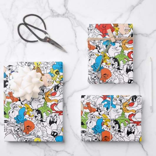 LOONEY TUNES™ Colour Pop Pattern Inpakpapier Vel (Voorkant)