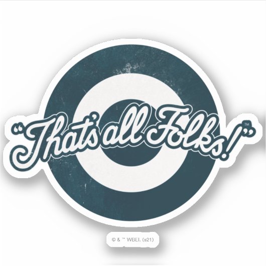  LOONEY TUNES™ "DAT IS ALLE FOLKS!™" STICKER (Voorkant)