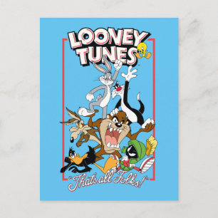 LOONEY TUNES™ "DAT IS ALLEMAAL FOLKS!™" Group Stac Briefkaart